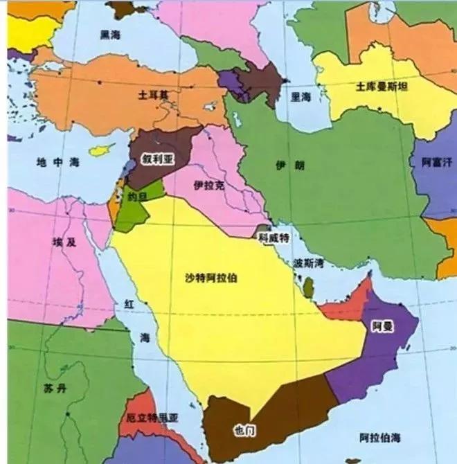 (中东国家地图)