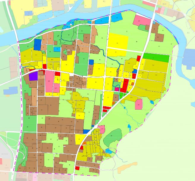 城阳东部生态宜居城区;结合片区企业升级改造,规划形成玉皇岭工业园区