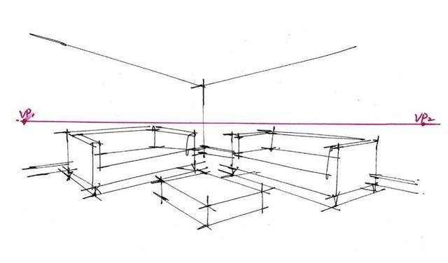 成角透视(两点透视)画法讲解,画家必学基础
