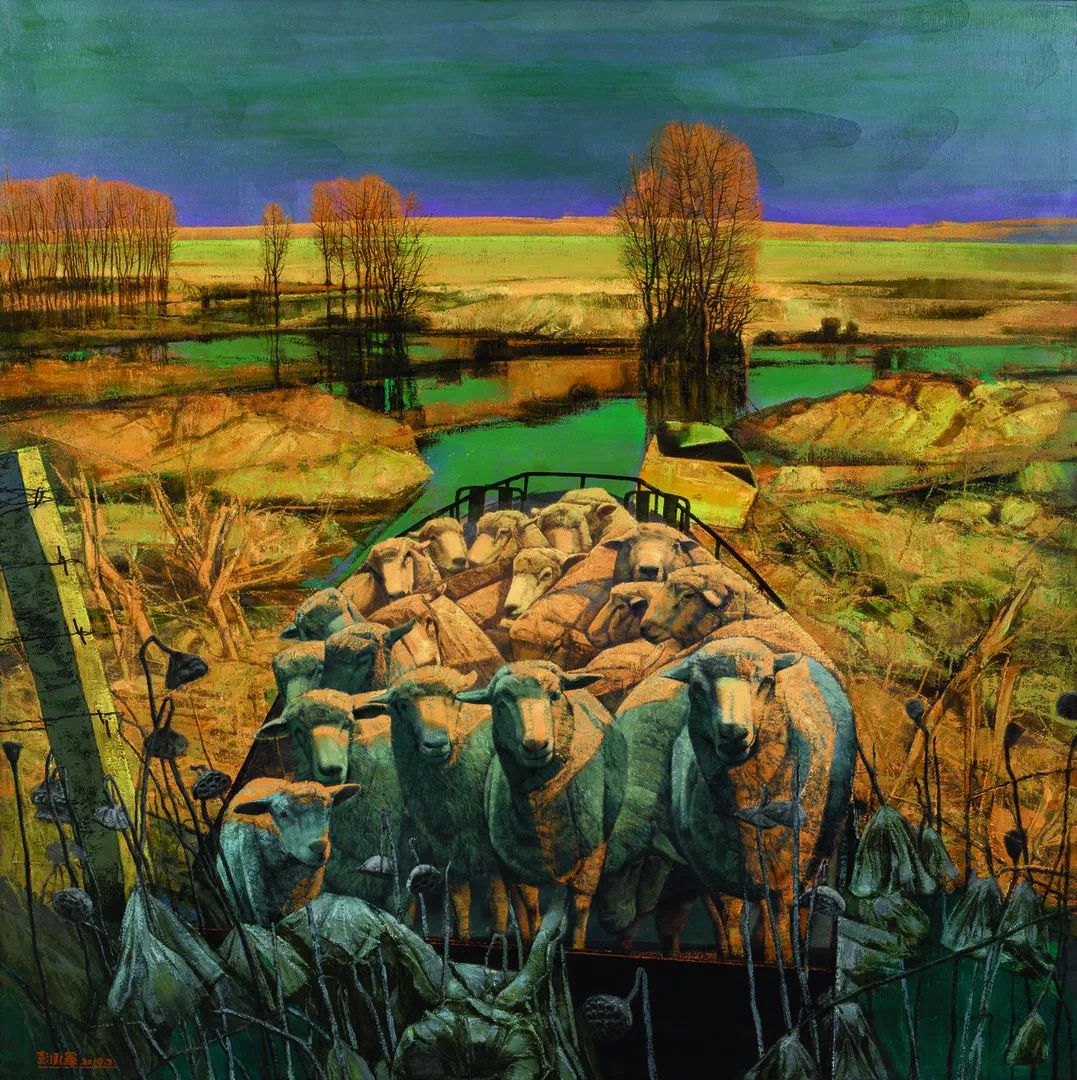 天脉·文明之光 段江华 240cm×200cm 油画