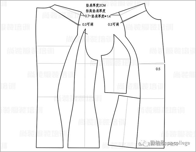 服装平面制版戗驳头西装制版