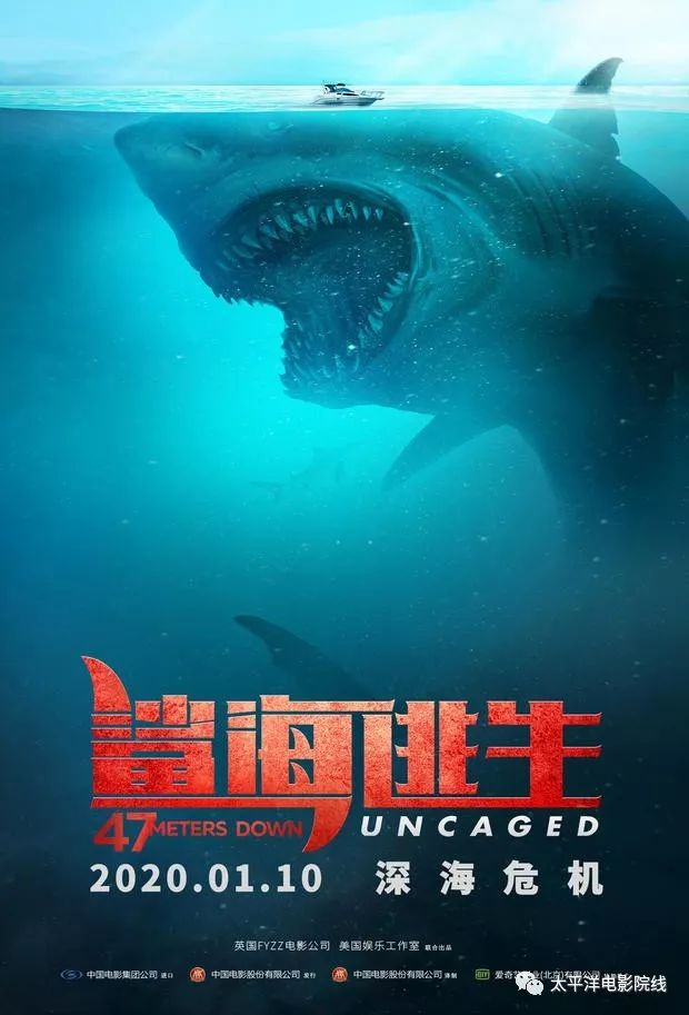 今日上映鲨海逃生冒险灾难片曝猛鲨来袭预告