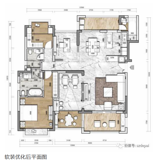 德派装饰&君尚软装_深圳熙园山院01户型软装方案