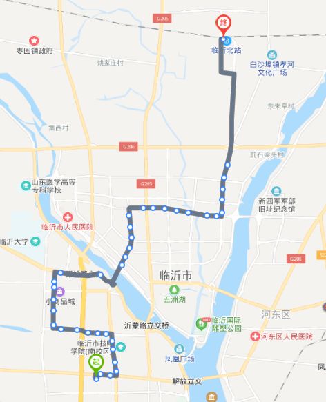 临沂21路公交车路线图,临沂g1路公交车路线图 至临沂北站,则需先乘坐公交车至长途汽车北站等地后再换乘k21路公交车