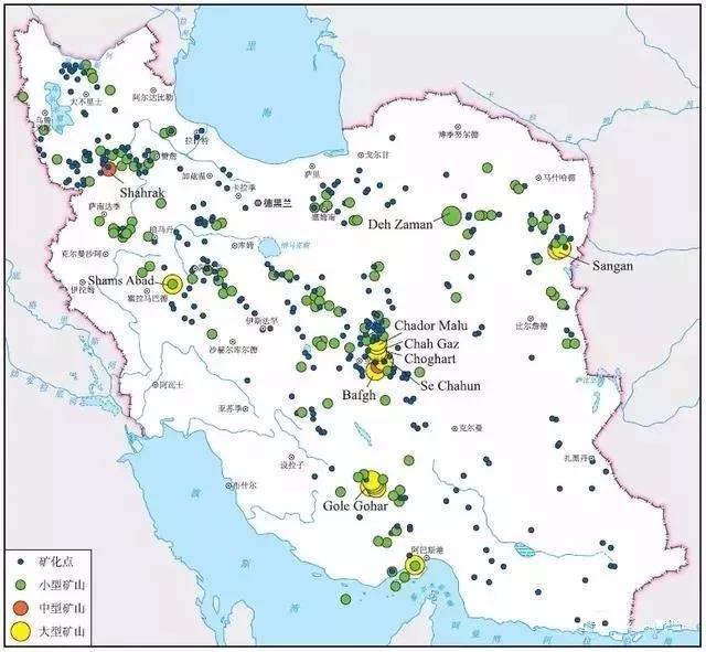 伊朗铁矿分布图