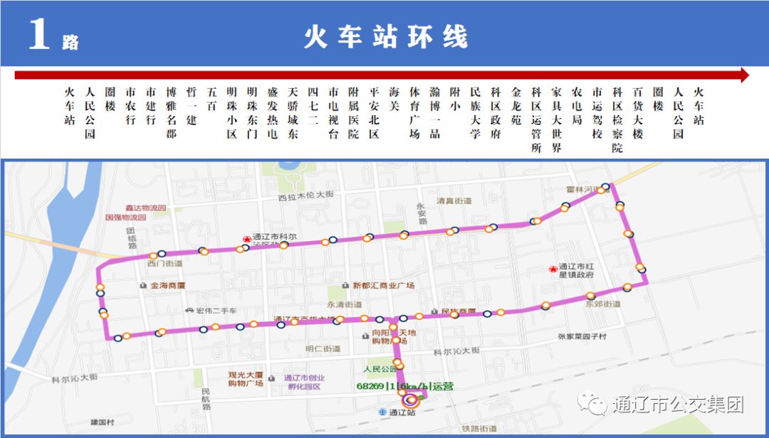 收藏!通辽最新公交线路图,出门千万别坐错车