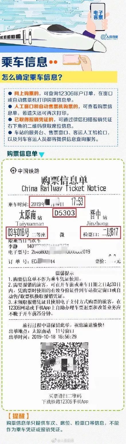今天是春运第一天，坐高铁动车没有纸质票啦！转发扩散