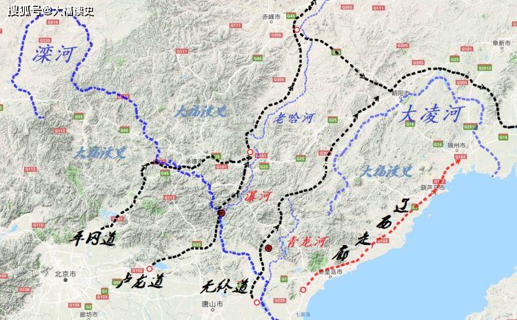 平冈道,卢龙道,无终道,山海关辽西走廊依山傍海,长约185公里,宽约8