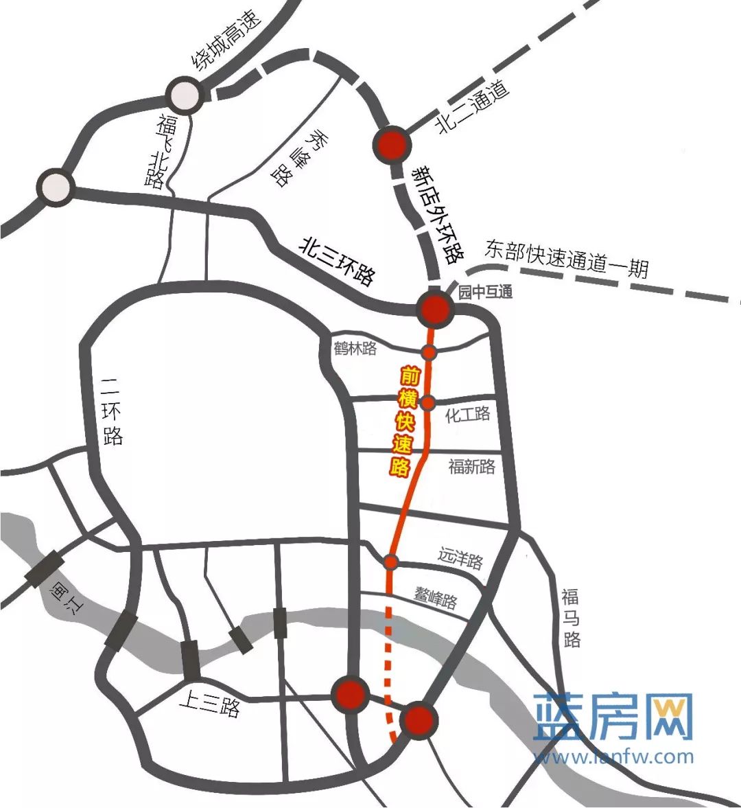 接二连三 构建福州城区新2.5环按照规划,前横路将被改造成为"接二连