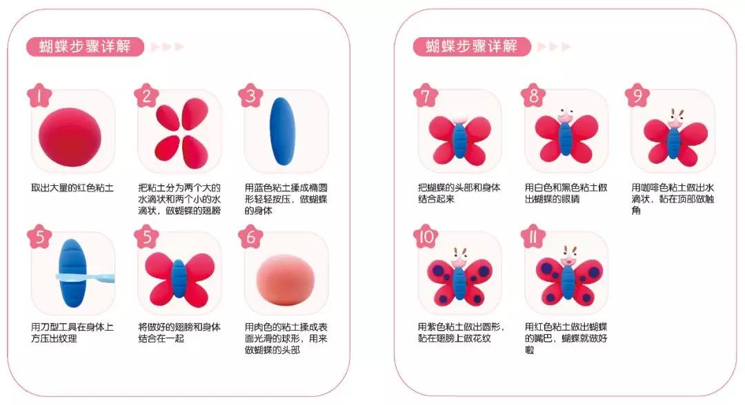 罗弗超轻粘土教程 — 趣味玩法谜语篇十九_蝴蝶