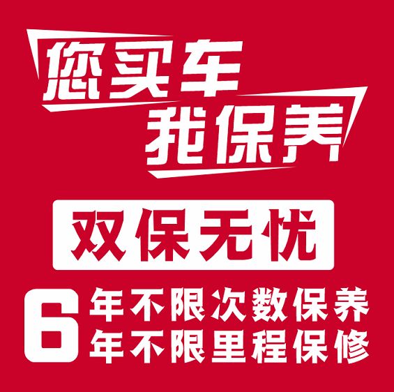 活动期间,购车可享升级6年双保无忧服务