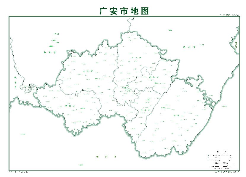 地图政区简图(2016年5月四川省测绘地理信息局制)广安市辖广安区,前锋