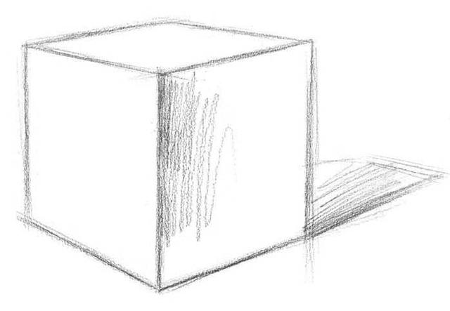 正方体素描透视正方体素描