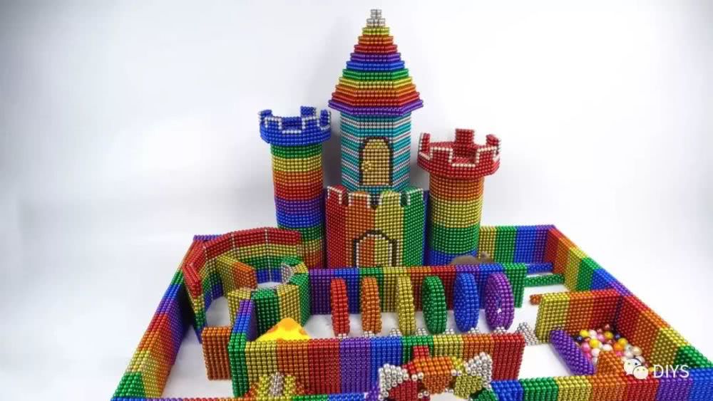手工巴克球作品,看看如何用磁球搭建城堡模型!