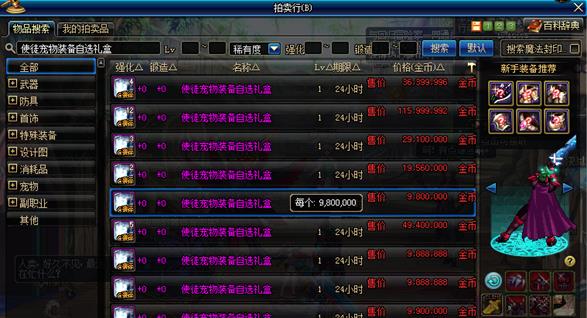 dnf：1.14拍卖行开服物价，装扮礼盒1250w，特别宝物礼盒1500w！