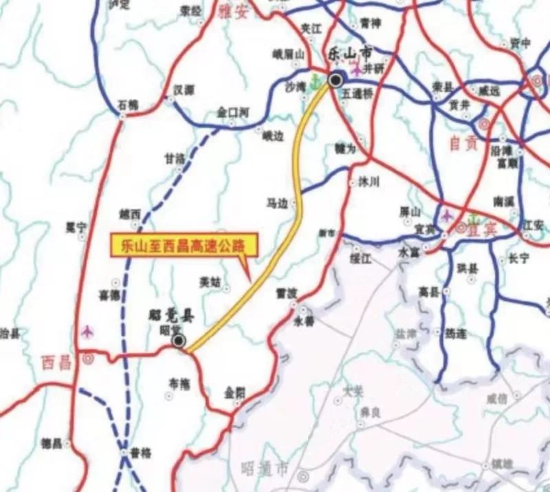 即乐山到西昌的高速公路,接仁沐新高速马边支线,经雷波,美姑,昭觉,与