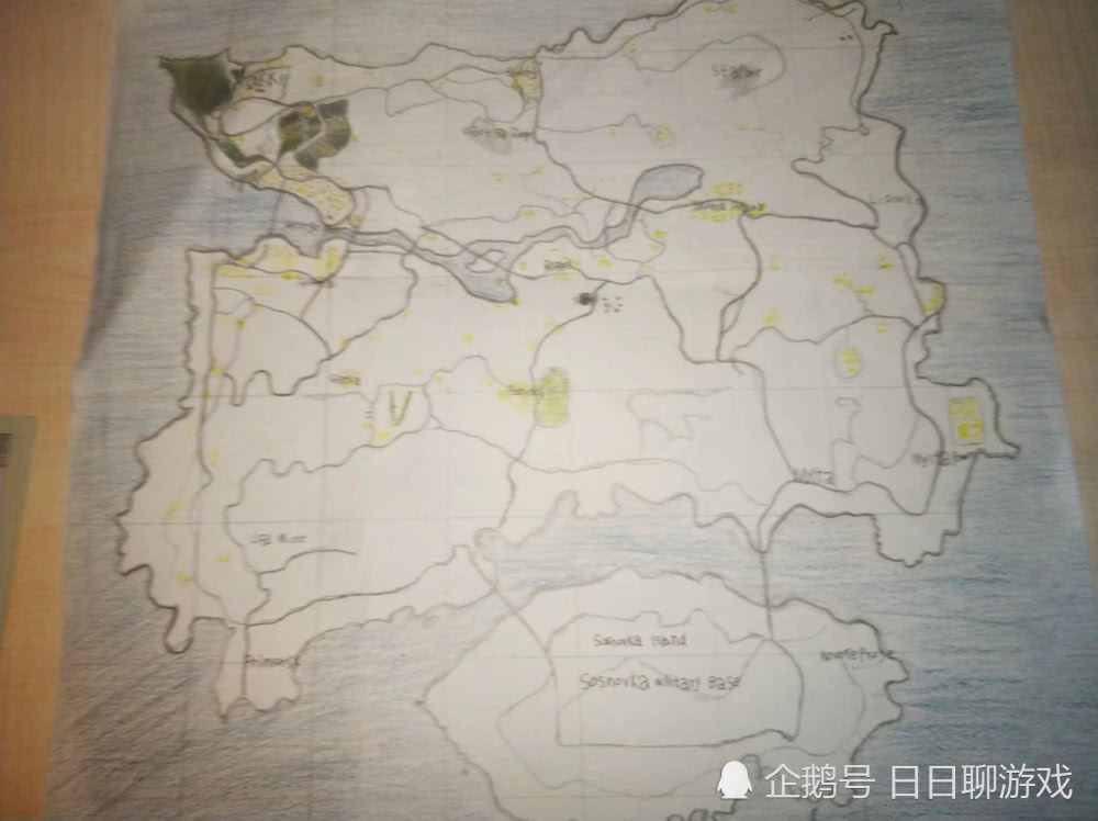 "吃鸡"小学生手绘1张海岛地图,可惜却错漏了1处,只能打99分!
