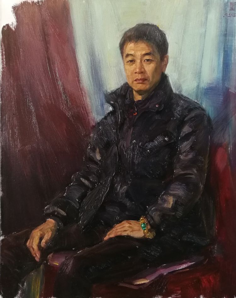 《摄影家李向晖》油画 100x80cm 2020年