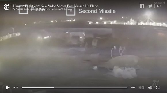 乌航客机30秒内连遭两枚导弹袭击后爆炸
