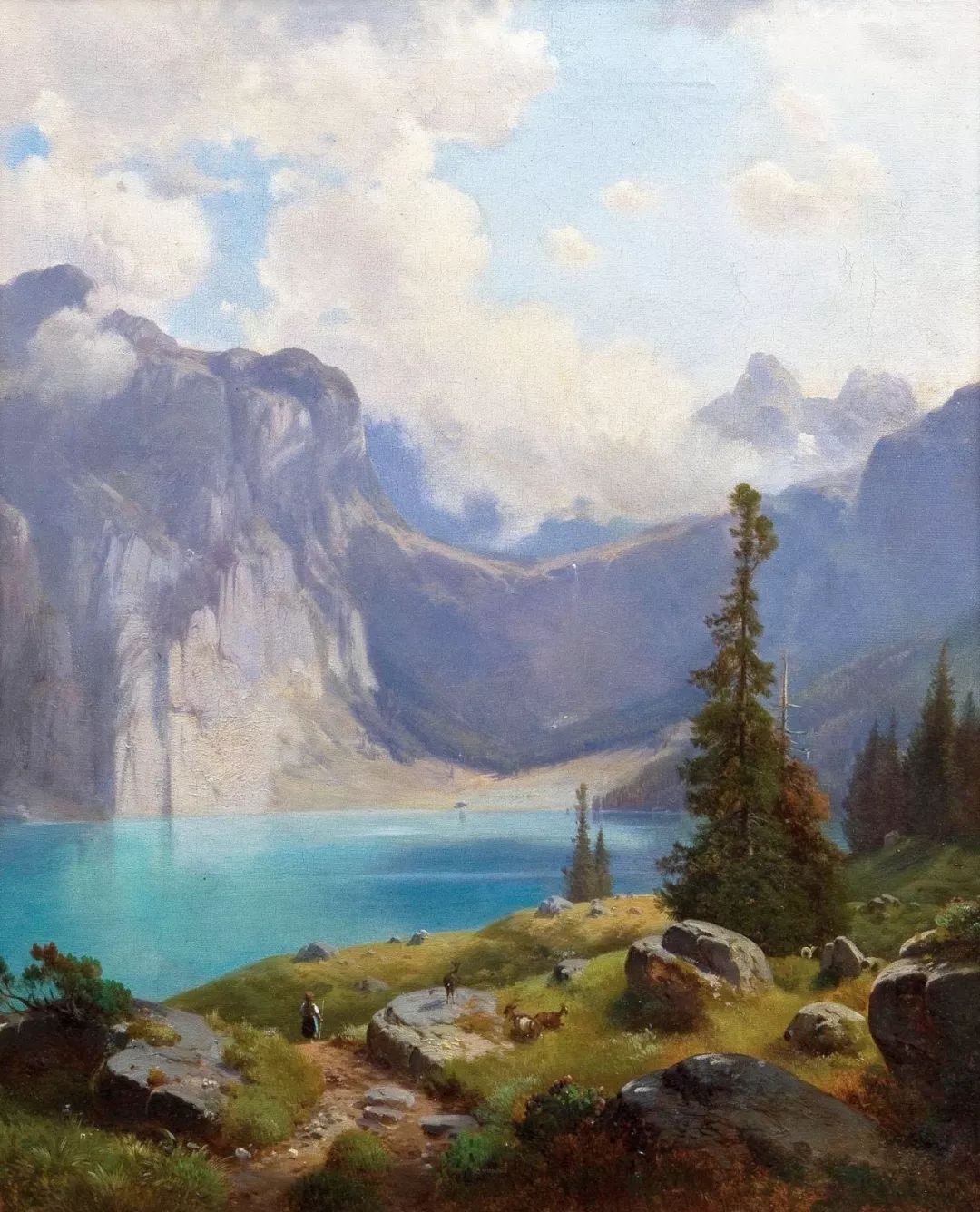 奥地利艺术家安东·希弗高山风景油画作品欣赏