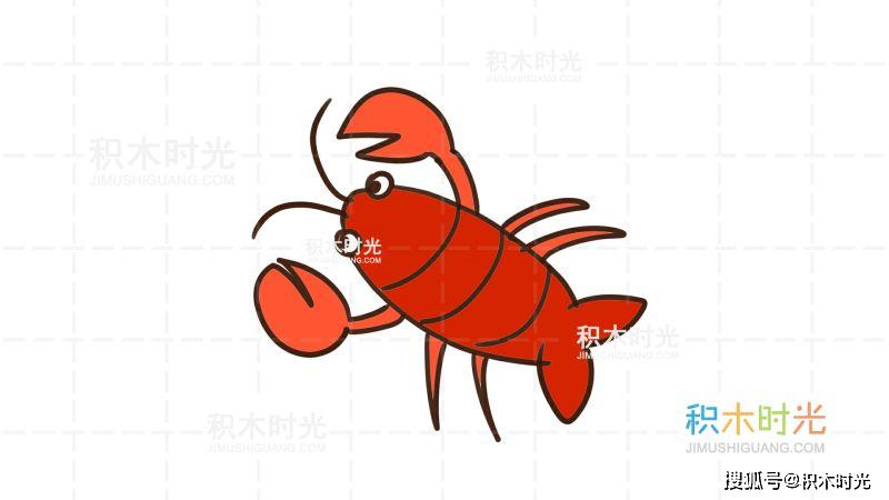 动物简笔画大全,画虾简笔画,积木时光简笔画大全