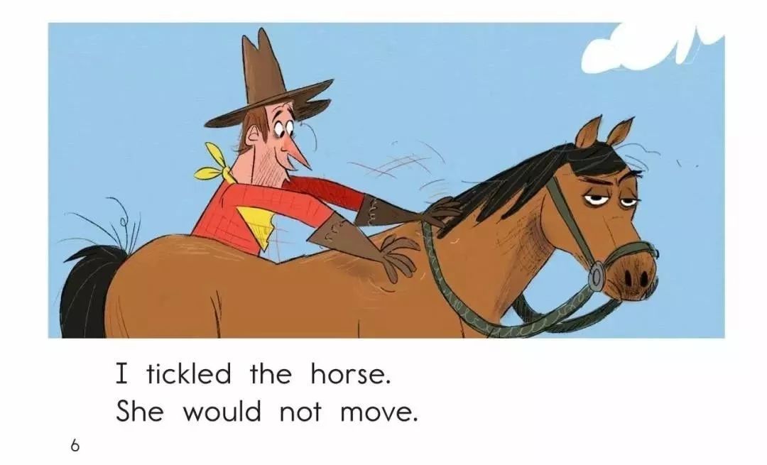 i tickle the horse.