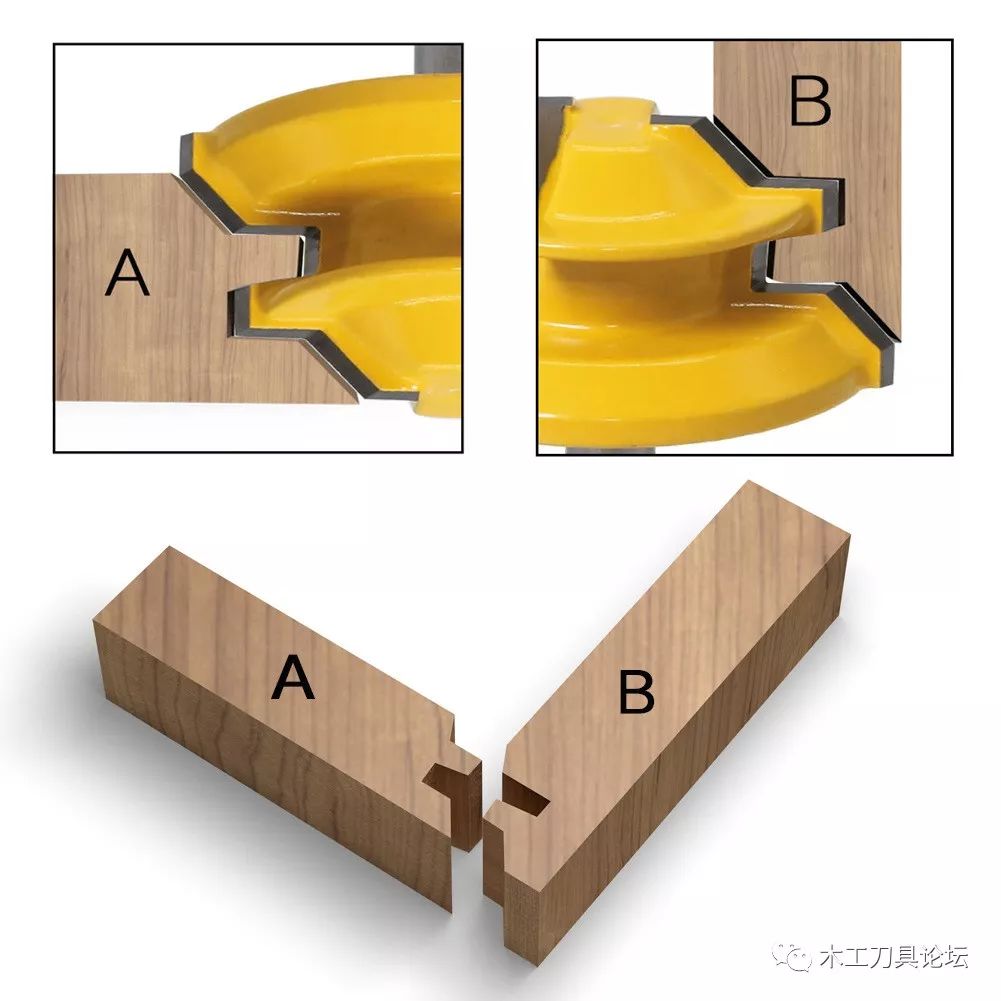 一刀就可制作出直角对接45度木工榫合刀结构及刀具调节详细步骤