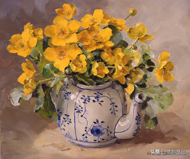 英国女画家annecotterill油画静物花卉