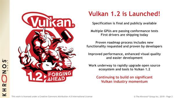 Vulkan1.2发布：23项功能升级Linux可玩Win游戏