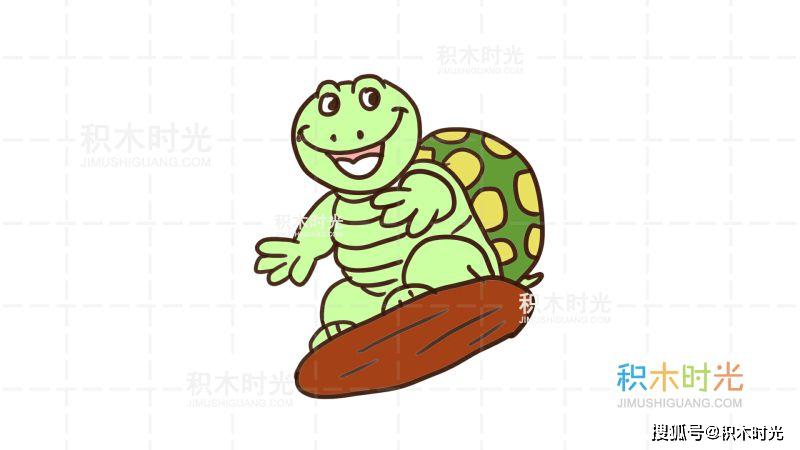 动物简笔画大全,画乌龟简笔画,积木时光简笔画大全