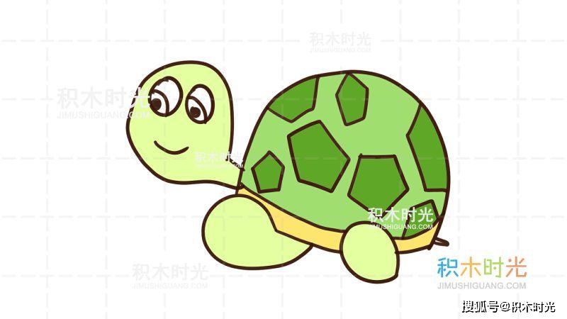 动物简笔画大全,画乌龟简笔画,积木时光简笔画大全