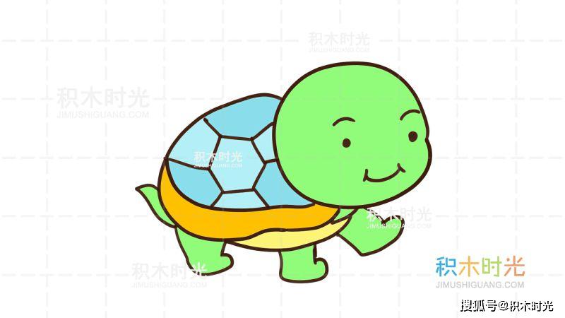 动物简笔画大全,画乌龟简笔画,积木时光简笔画大全