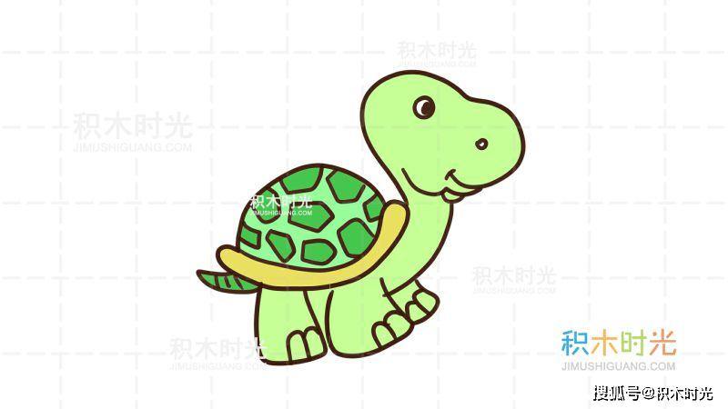 动物简笔画大全,画乌龟简笔画,积木时光简笔画大全