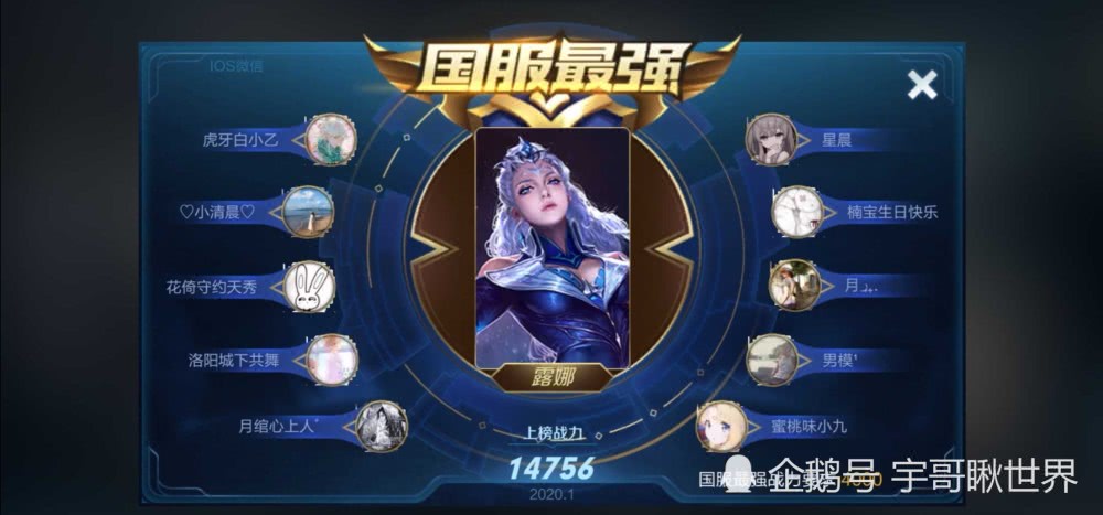 s17法师国服战力露娜遥遥领先,不知火舞等三名法刺紧随其后!