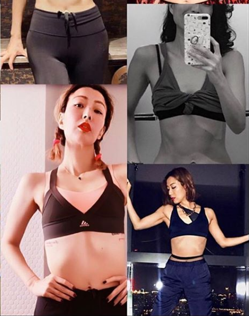 48岁郑秀文晒腹肌照超酷,透露练的过程很辛苦,不建议跟风练