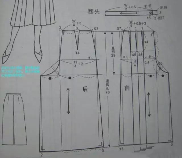 图纸集 | 三款半身裙 三款裙裤裁剪图