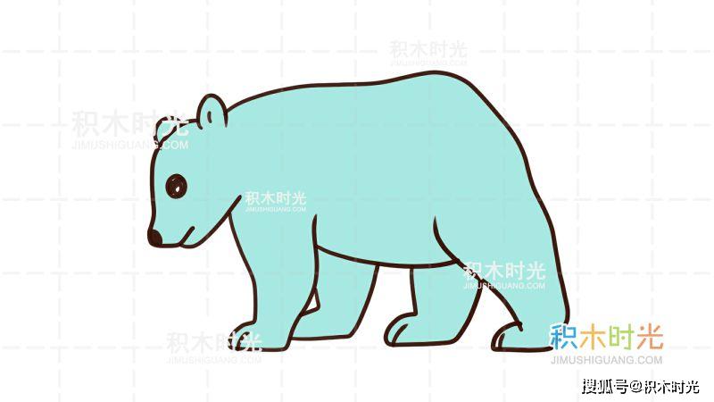 动物简笔画大全,画熊简笔画,积木时光简笔画大全