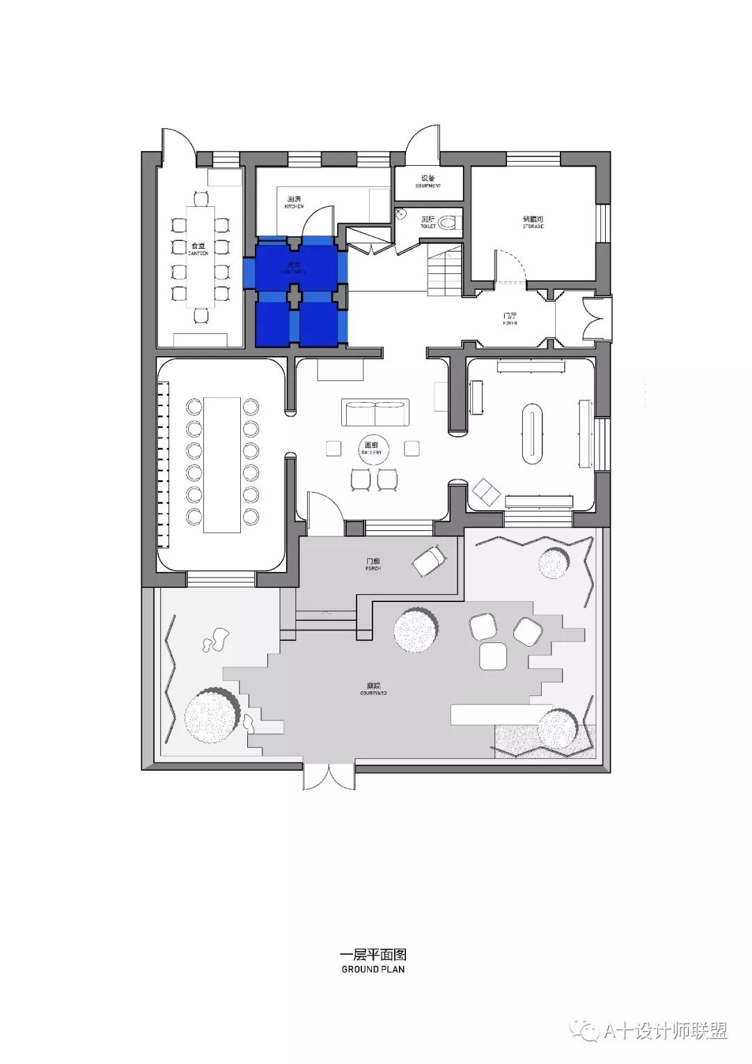 集庭院画廊办公住宅于一体的黑白摄影之家