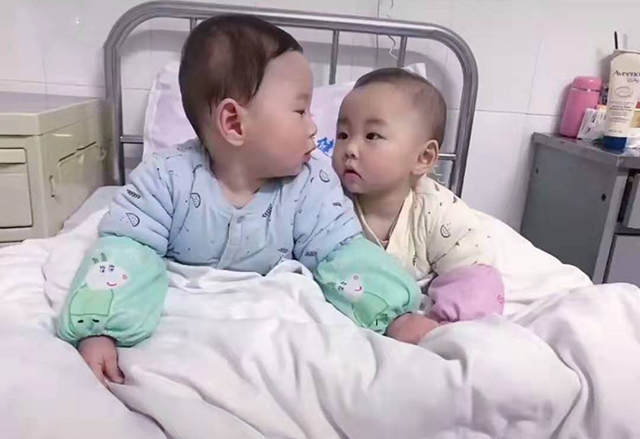 【哥哥妹妹同时生病，在病床上互相安慰的场景太暖心，网友：两个小天使】