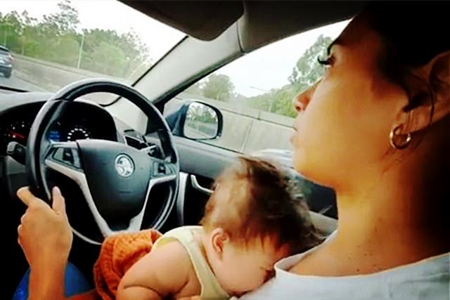 【澳洲宝妈开车时婴儿哭闹，直接搂进怀里哺乳，在网上引发巨大争议】