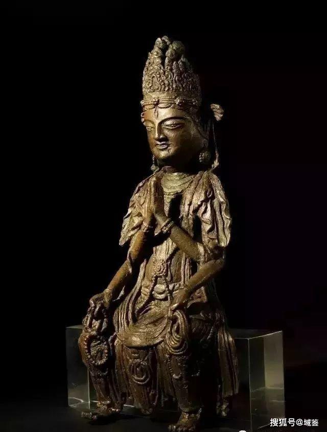 古佛像，時代物，在銘，古銅製 日本回流古董铜佛像，日本古董金铜佛。三十三观音之一