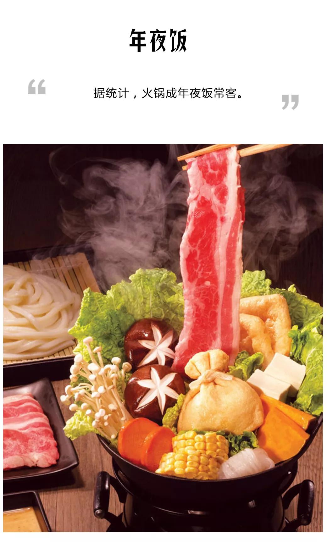 据统计，火锅成年夜饭最受欢迎品类: