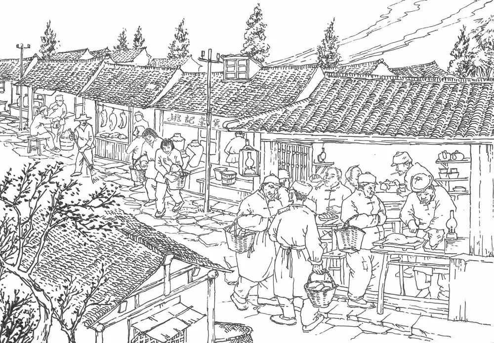 记忆手绘上海传统乡村生活有你记忆中的场景吗