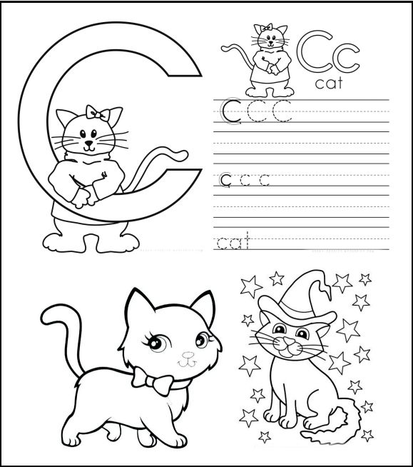 打印并如下图完成一只可爱的猫,建议用黄色的和蓝色的纸打印,就是绘本