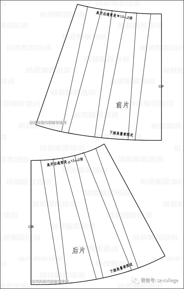 平面制版 | 抽活褶裙制版_款式