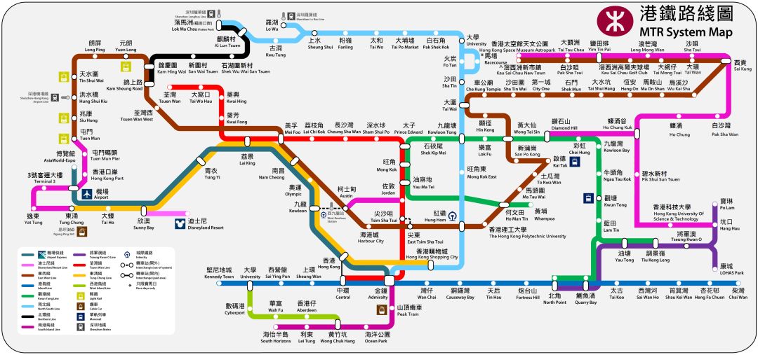 港铁未来规划图(沙中线,屯马线及新界北新线路)乌溪沙站往启德站预计