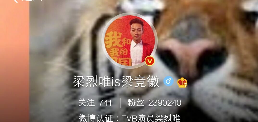 原创tvb艺人梁竞徽有多爱国看到他的微博头像就明白了