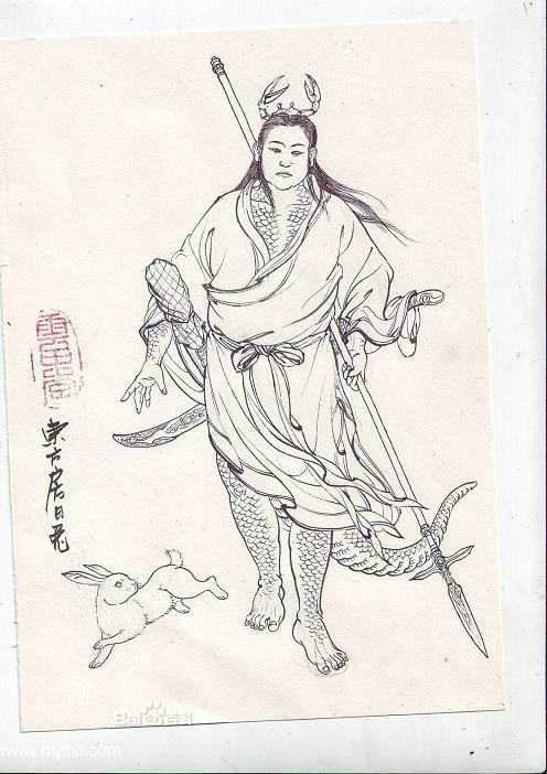 欣赏李云中精美的西游记人物画线描手稿第四辑