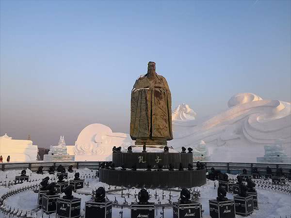 冰雪飞天梦长春世界雕塑园孔子广场的奇迹