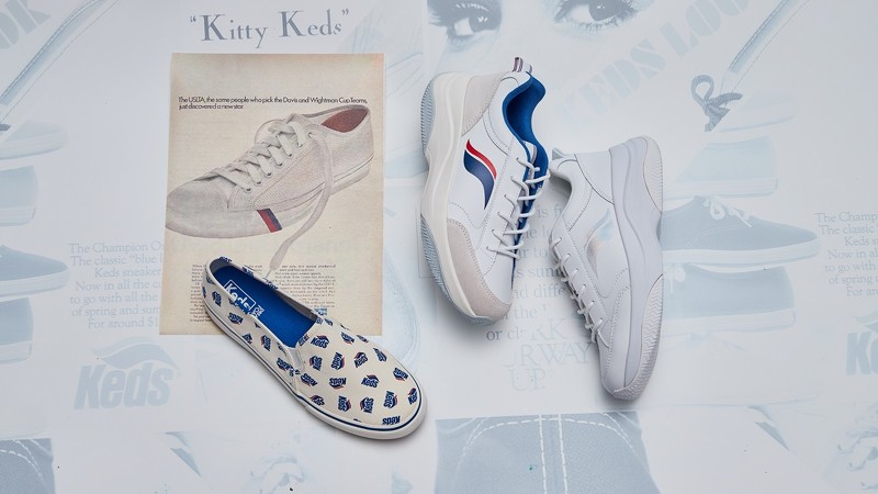 keds复刻70年代的经典红蓝logo